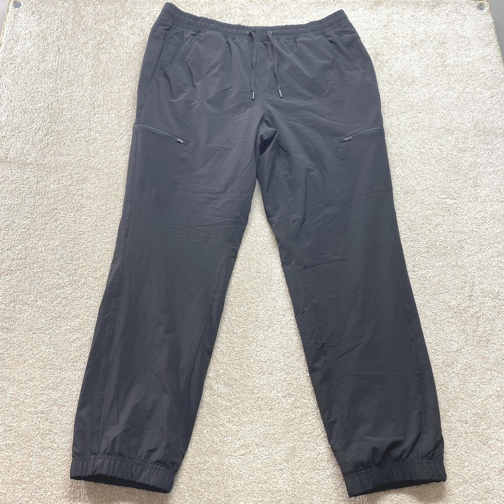 Eddie Bauer Cargo Joggers Womens 16 Black Fleece Lined Stretch Hiking Pants